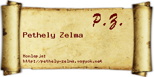 Pethely Zelma névjegykártya